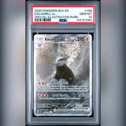 PSA 10 Excadrill ex 168/086 Black Bolt SIR 2025 GEM MINT Pokemon Card - Image 1