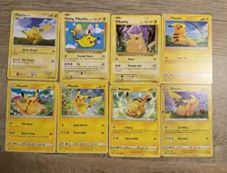Lot of 8 Pikachu Pokemon Cards - Image 1