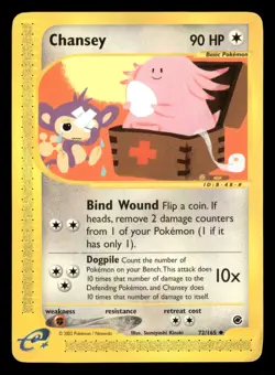 Chansey - 72/165 - Uncommon - Expedition - Pokemon Card - LP - Image 1
