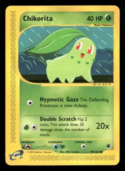 Chikorita - 99/165 - Common - Expedition - Pokemon Card - LP - Image 1