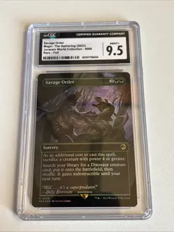 MTG Savage Order ( FOIL Borderless) : Jurassic World CGC 9.5 MINT - Image 1