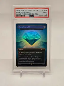 PSA 9 Chaos Emerald (7036) Blue Foil - Lotus Petal - Sonic Secret Lair - MTG - Image 1