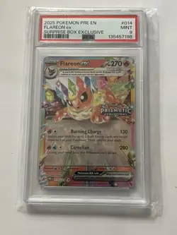 PSA 9 - 2025 Pokemon PRE EN Flareon ex Stamped Promo #014 - Image 1