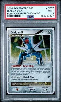 2009 POKEMON DIAMOND & PEARL BLACK STAR PROMO #DP37 DIALGA LV.X-HOLO PSA 9 - Image 1