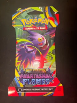 Pokemon ME2 Phantasmal Flames Sleeved Booster Pack | Mega Gengar - Image 1