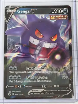 Gengar V 156/264 Fusion Strike NM Full Art Ultra Rare Pokemon Card - Image 1
