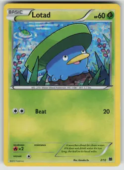 Lotad 002/012 Holo Promo McDonald's Promos 2015 Pokemon Moderately Played - Image 1