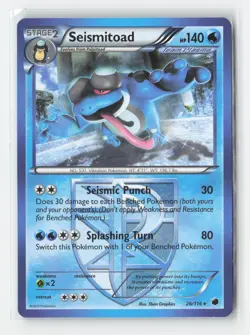 Seismitoad 26/116 Rare Plasma Freeze Pokemon Near Mint - Image 1