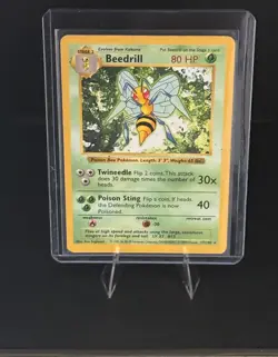 Pokemon Beedrill Base Set Shadowless Unlimited Regular 17/102 Rare 80 HP English - Image 1