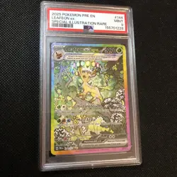 2025 Pokemon Pre En Leafeon Ex 144/131 Special Illustration Rare PSA 9 - Image 1