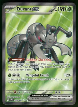 2024 Durant ex - 215/191 Ultra Rare Holo NM SV08: Surging Sparks Pokemon - Image 1