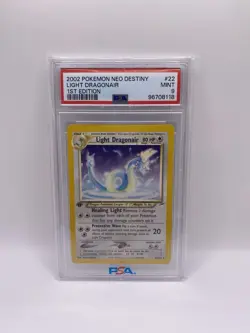2002 Pokemon Neo Destiny Light Dragonair 1st Edition PSA 9 #22 WOTC Rare - Image 1