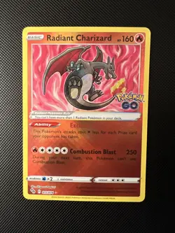 Pokemon TCG Radiant Charizard 011/078 Pokemon GO Radiant Rare Holo English - Image 1