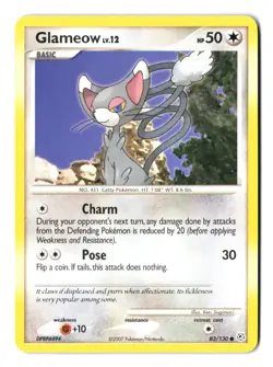 Glameow 83/130 Diamond and Pearl Vintage Pokemon TCG - Image 1