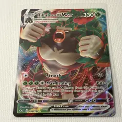 Pokemon TCG Rillaboom VMAX Holo Ultra Rare Card Rebel Clash 018/192 NM Condition - Image 1