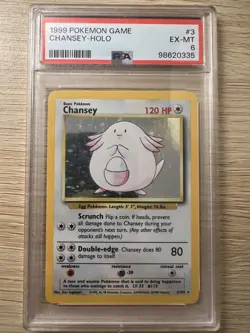 1999 Pokemon Chansey Base Set 3/102 Holo PSA 6 - Image 1