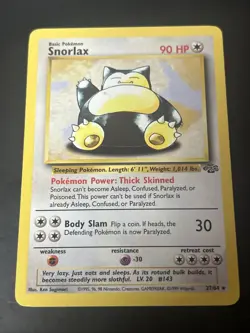 1999 Pokemon Snorlax Non-Holo Jungle Set Unlimited #27/64 Rare! #1 - Image 1