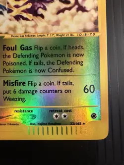 Pokemon TCG Expedition Set Rare Reverse-Holo Weezing 70/165 HP/Damaged - Image 4