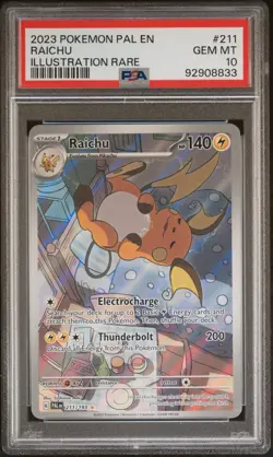 2023 POKEMON PAL EN-PALDEA EVOLVED ILLUSTRATION RARE #211 RAICHU PSA 10 - Image 1