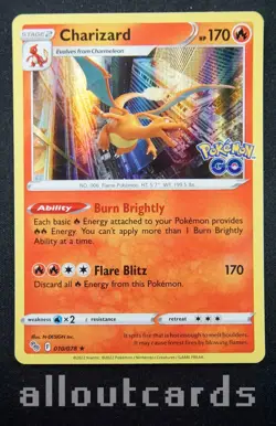 2022 Pokemon GO Charizard Holo 010/078 LP - Image 1