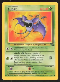 Pokemon TCG Fossil #57/62 Zubat NM - Image 1