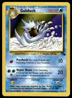Pokemon TCG Fossil #35/62 Golduck LP+ - Image 1