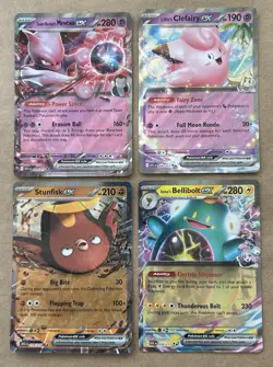 Mewtwo eX Clefairy Bellibolt Stunfisk eX LOT 4x Ascended Heroes Pokemon - Image 1