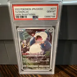Pokemon Snorlax Character Rare Full Art Holo 077/071 S10a PSA 10 JPN 2022 - Image 1
