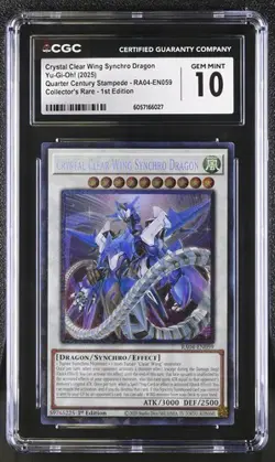 Crystal Clear Wing Synchro Dragon *CGC 10* RA04-EN059 *POP 1* Collector's Rare - Image 1