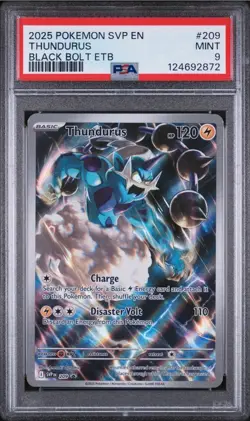 2025 Pokemon THUNDURUS 209 BLACK STAR PROMO SVP EN BLACK BOLT ETB MINT PSA 9 - Image 1