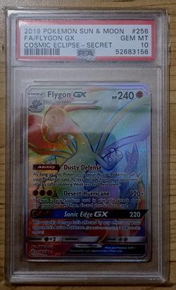 Pokemon PSA 10 GEM MINT Flygon GX 256/236 Sun & Moon Cosmic Eclipse - Image 1