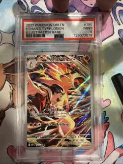 2025 Pokemon Destined Rivals Ethan's Typhlosion #190 Illustration Rare PSA 9 - Image 1