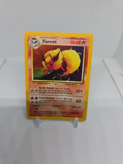 Pokemon Flareon Jungle 3/64 Holo Unlimited Error/No Symbol - LP - Image 2