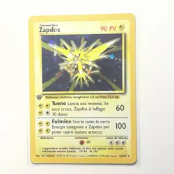 1st Edition Zapdos 16/102 Base Set Holo Pokemon WOTC 1999 - PLAYED - ITALIAN - Image 3