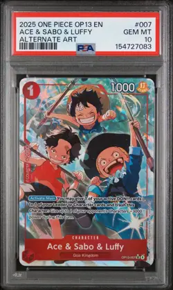 2025 One Piece OP13-Carrying On His Will Ace & Sabo & Luffy Alt Art PSA 10 - Image 1
