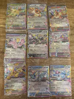 Prismatic Evolutions Surprise Box Stamped EX Promo Cards 9/9 Complete Set Sealed - Image 1