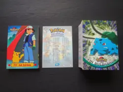 1999 Topps Pokemon TV Animation Series 1 Complete Set 90 Card Blue Logo Lot LP+ - Image 1