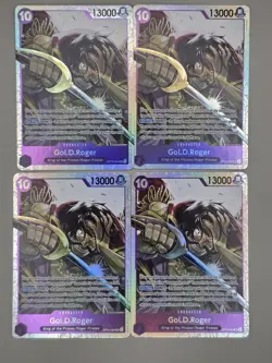 One Piece Gol D Roger OP13-064 SR Carrying On His Will English 4x Card Playset - Image 1