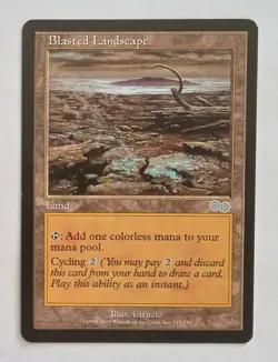 Magic MTG - Blasted Landscape - Urza's Saga - LP - Image 1