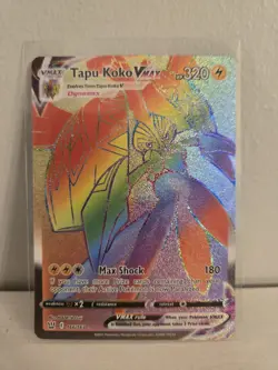 NM Near Mint Tapu Koko VMAX 166/163 Rainbow Rare Battle Styles Pokemon Holo - Image 1