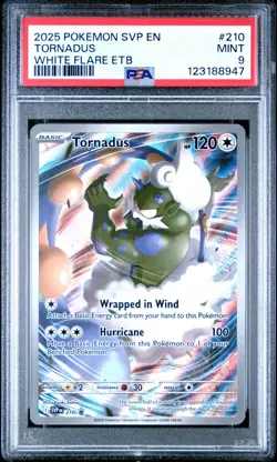 2025 POKEMON SVP WHITE FLARE ETB BLACK STAR PROMO #210 TORNADUS PSA 9 - Image 1