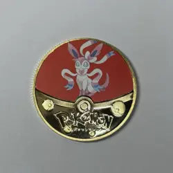 NEW Pokemon Sylveon Premium High Quality Rare collectible Metal Gold Coin M/NM - Image 1