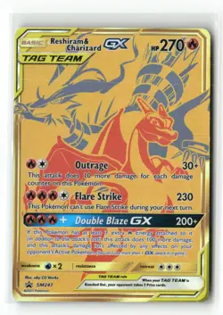 Reshiram & Charizard GX - SM247 Holo Promo Sun & Moon Promo Pokemon Holo NM - Image 1