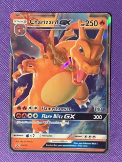 Pokemon Sun & Moon Promos SM211 Charizard GX Promo Full Art Holo MP - Image 1