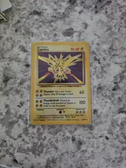 HP Zapdos Holo Rare Pokemon TCG Base Set 016/102 - DMG - See Pictures - Image 1