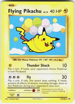 Pokemon Flying Pikachu 110/108 Secret Rare Evolutions Pokemon Near Mint - Image 1