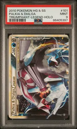 2010 POKEMON HEARTGOLD & SOULSILVER TRIUMPHANT PALKIA & DIALGA LEGEND-HOLO PSA 9 - Image 1