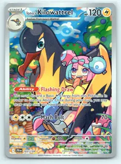 Pokemon Iono's Kilowattrel Journey Together JTG ILLUSTRATION RARE HOLO 163 NM - Image 1