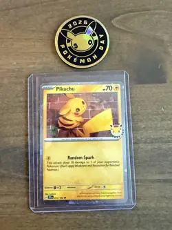 2026 Pokemon Day 30th Anniversary Pikachu 051 Stamped Promo With Coin - Image 1