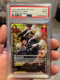 2025 ONE PIECE OP10-ROYAL BLOOD ALTERNATE ART #118 MONKEY D. LUFFY PSA 9 - Image 1